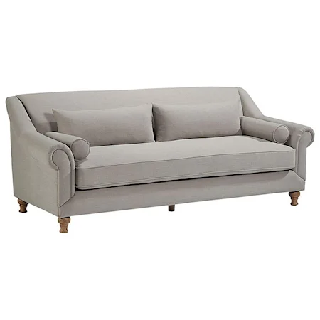 Rose Hill Sofa with Bench Seat and Round Accent Pillows